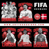 FIFA Denmark National Football Team Players Design Bundle Files - anyteedesigns