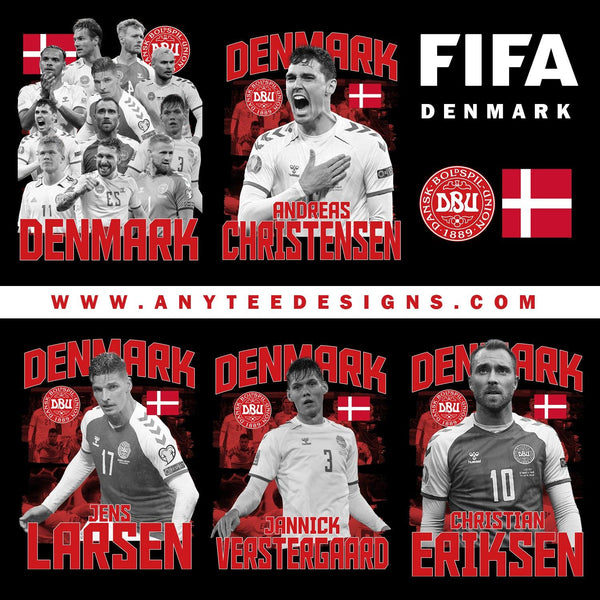 FIFA Denmark National Football Team Players Design Bundle Files - anyteedesigns