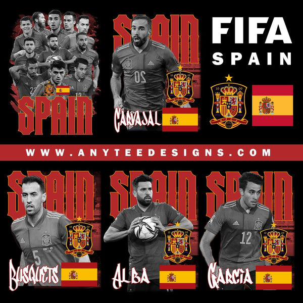 FIFA Spain National Football Team RFEF Players Design Bundle Files - anyteedesigns