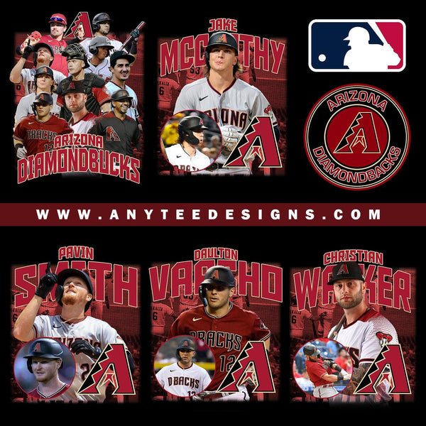 MLB Arizona Diamondbacks Baseball Players Design Bundle Files - anyteedesigns
