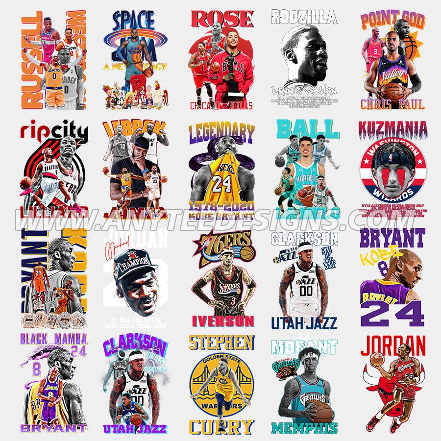 50 NBA Art Bootleg Designs png Vector File For Print DTF DTG - Buy t-shirt  designs