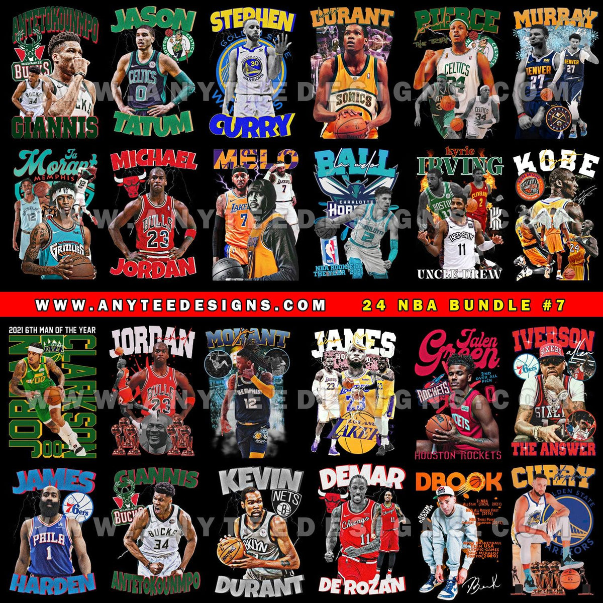 Basketball Bootleg T-Shirt Design Download File Bundle 1 – anyteedesigns