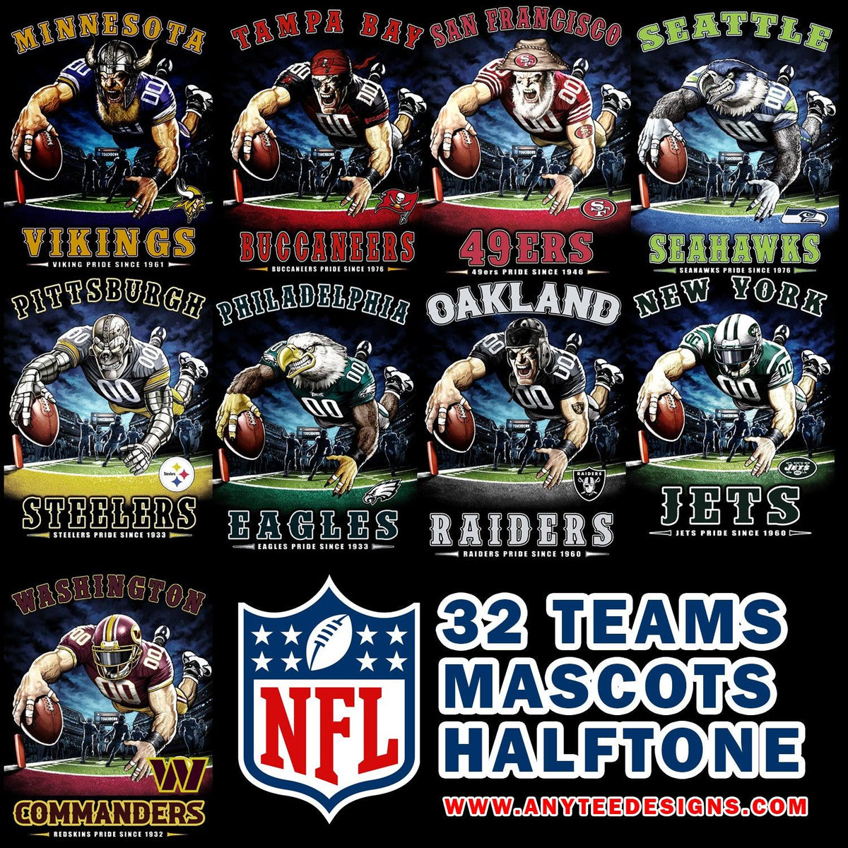 American Football T Shirt Designs Bundle 1 – MERCHBUNDLE