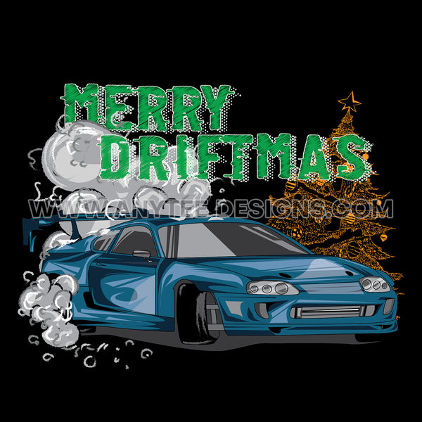 Merry Driftmas Christmas Automotive Car T-Shirt Design File