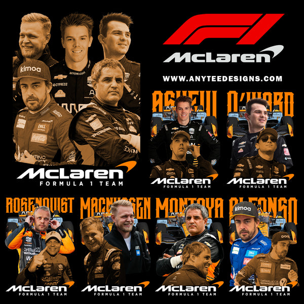 McLaren Formula 1 F1 Drivers T-Shirt Design Download File Bundle