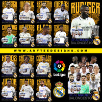 Real Madrid La Liga Football Team Players Design Bundle Files (16 DESIGNS)