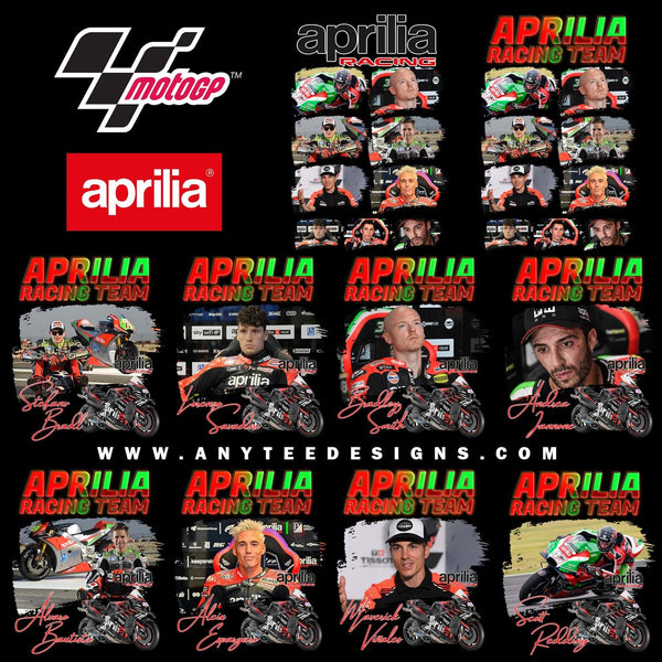 Aprilia MotoGP Team Riders T-Shirt Design File Bundle - anyteedesigns