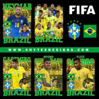 FIFA Brazil National Football Team CBF Players Design Bundle Files - anyteedesigns