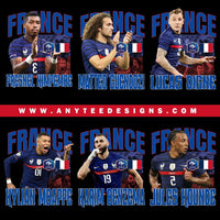 FIFA France National Football Team Players Design Bundle Files - anyteedesigns