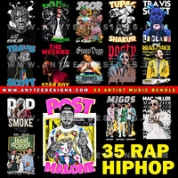 Hiphop Rap Bootleg T Shirt Design File Bundle 4 - anyteedesigns