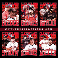 MLB Cleaveland Guardians Baseball Players Design Bundle Files - anyteedesigns