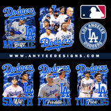 MLB Los Angeles LA Dodgers Baseball Players Design Bundle Files - anyteedesigns
