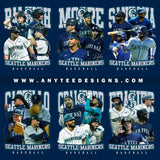 MLB Seattle Mariners Baseball Players Design Bundle Files - anyteedesigns