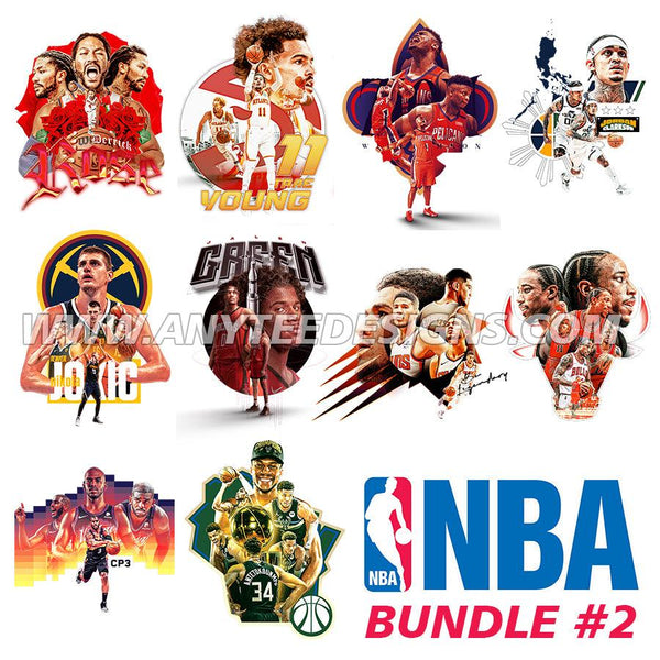 NBA Players T-Shirt Design File Bundle #2 - anyteedesigns