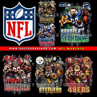 NFL 32 Teams Mascots T-Shirt Design Download File Bundle - anyteedesigns