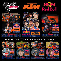 Redbull KTM MotoGP Team Riders T-Shirt Design File Bundle - anyteedesigns