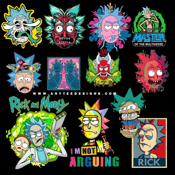 Rick and Morty Kids Cartoons T- Shirt Design Files (13 DESIGNS) - anyteedesigns