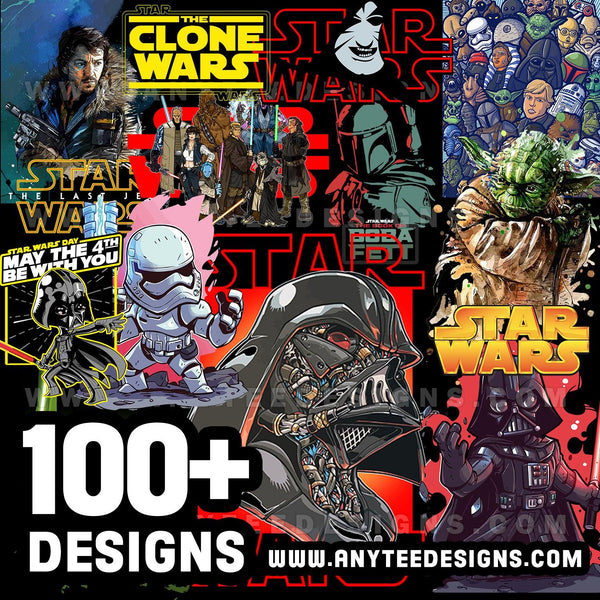 Star Wars T-Shirt Designs Bundle Printable File (100+ Designs) - anyteedesigns