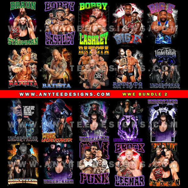 WWE WrestleMania Superstars T-Shirt Design Download File Bundle 2 - anyteedesigns