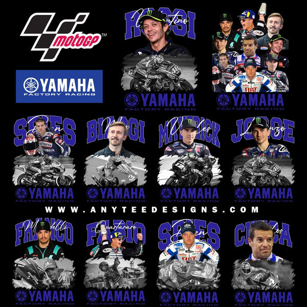 Yamaha Racing MotoGP Team Riders T-Shirt Design File Bundle - anyteedesigns